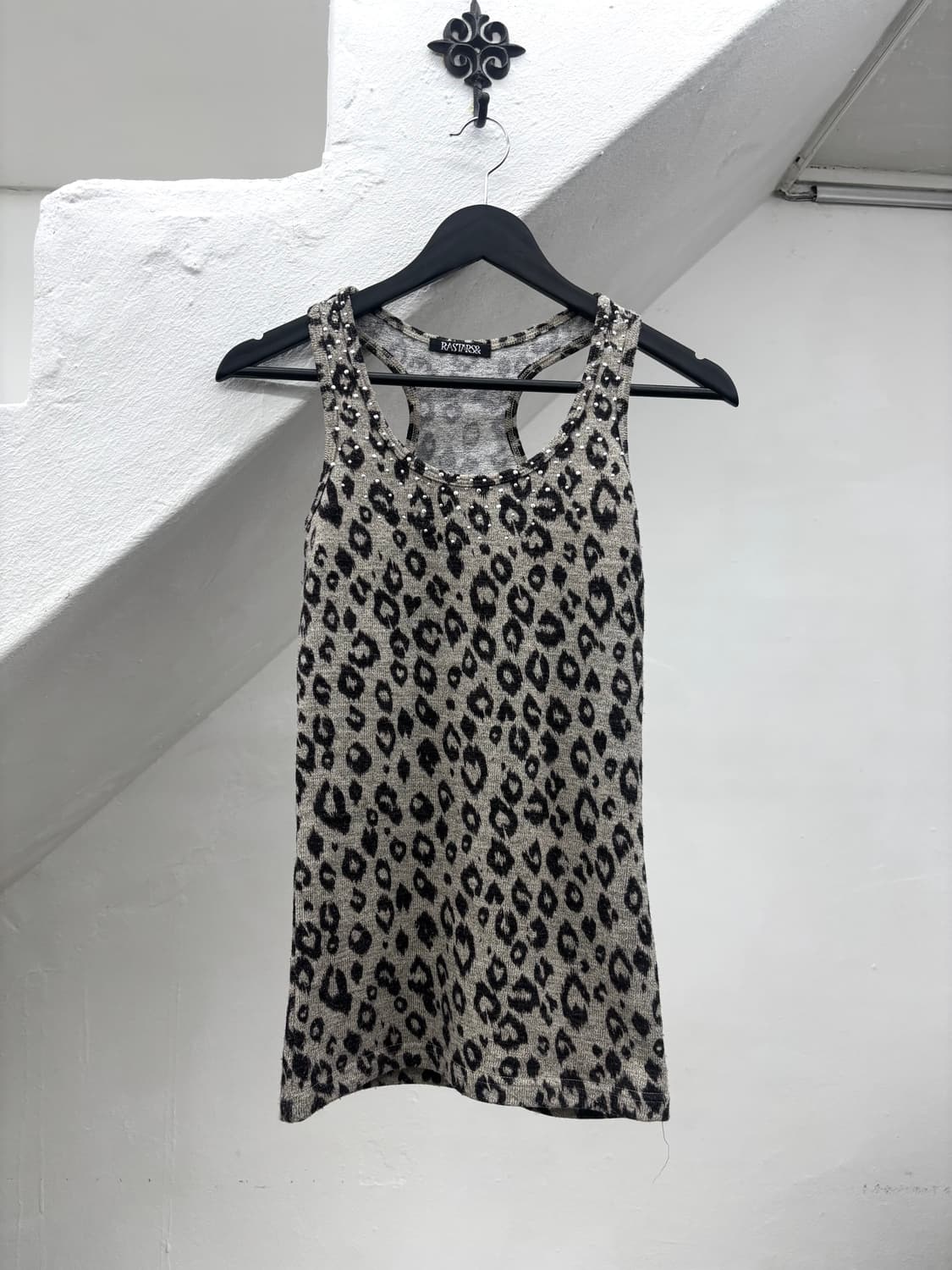 Stud detail leopard gal tank  상품이미지5