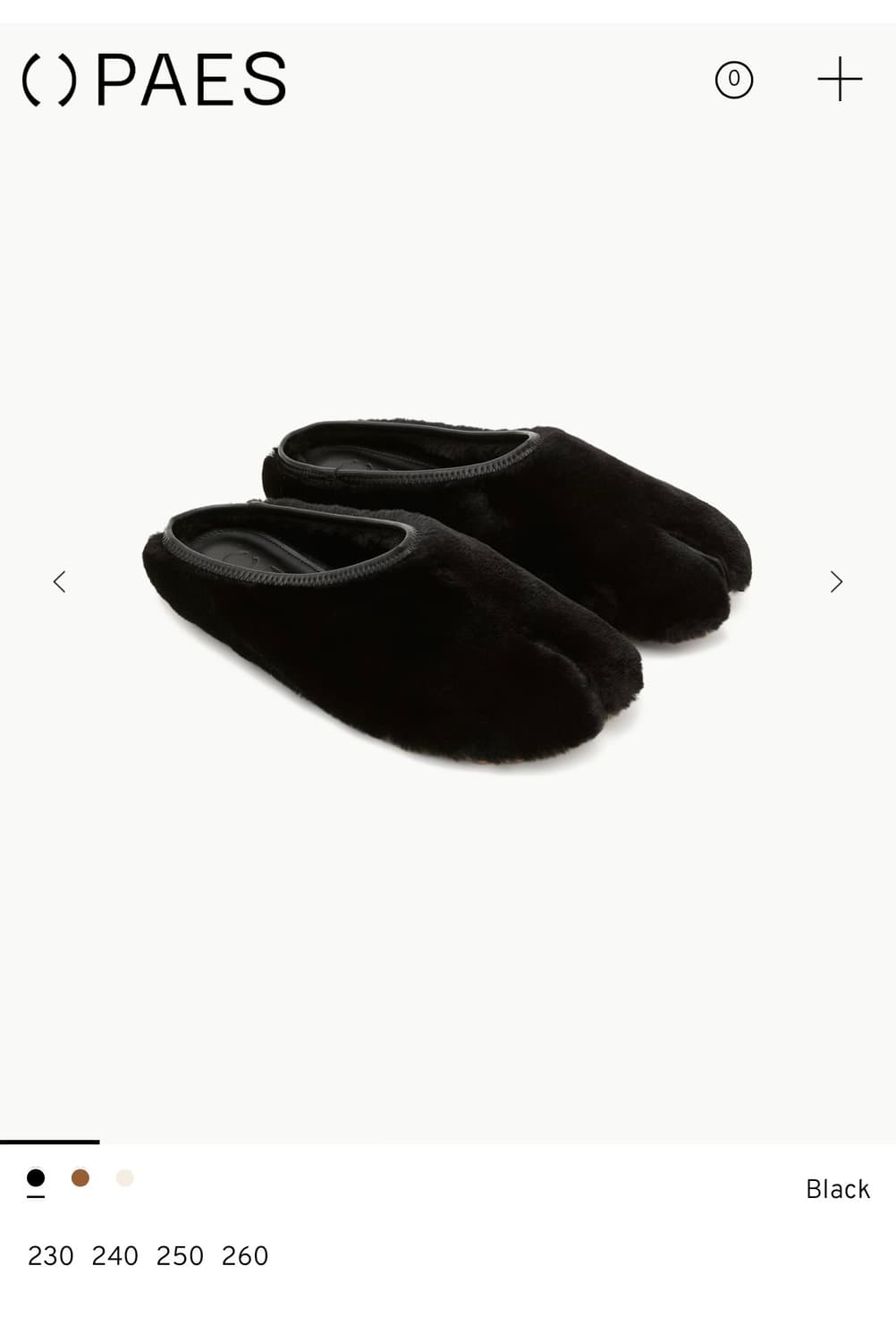 PAES Round Fur Low Mule / Black 상품이미지1