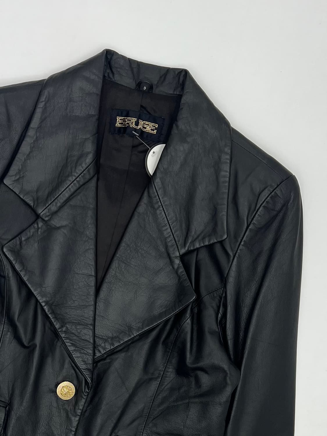 빈티지 우먼 금장 크롭 레더 자켓 상품이미지2