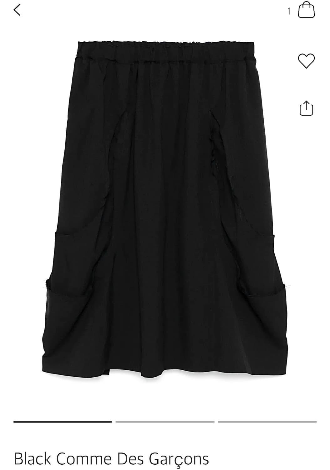 (네고가능) 꼼데가르송 블랙 23SS 컷아웃 스커트 (블랙 xs) 상품이미지1