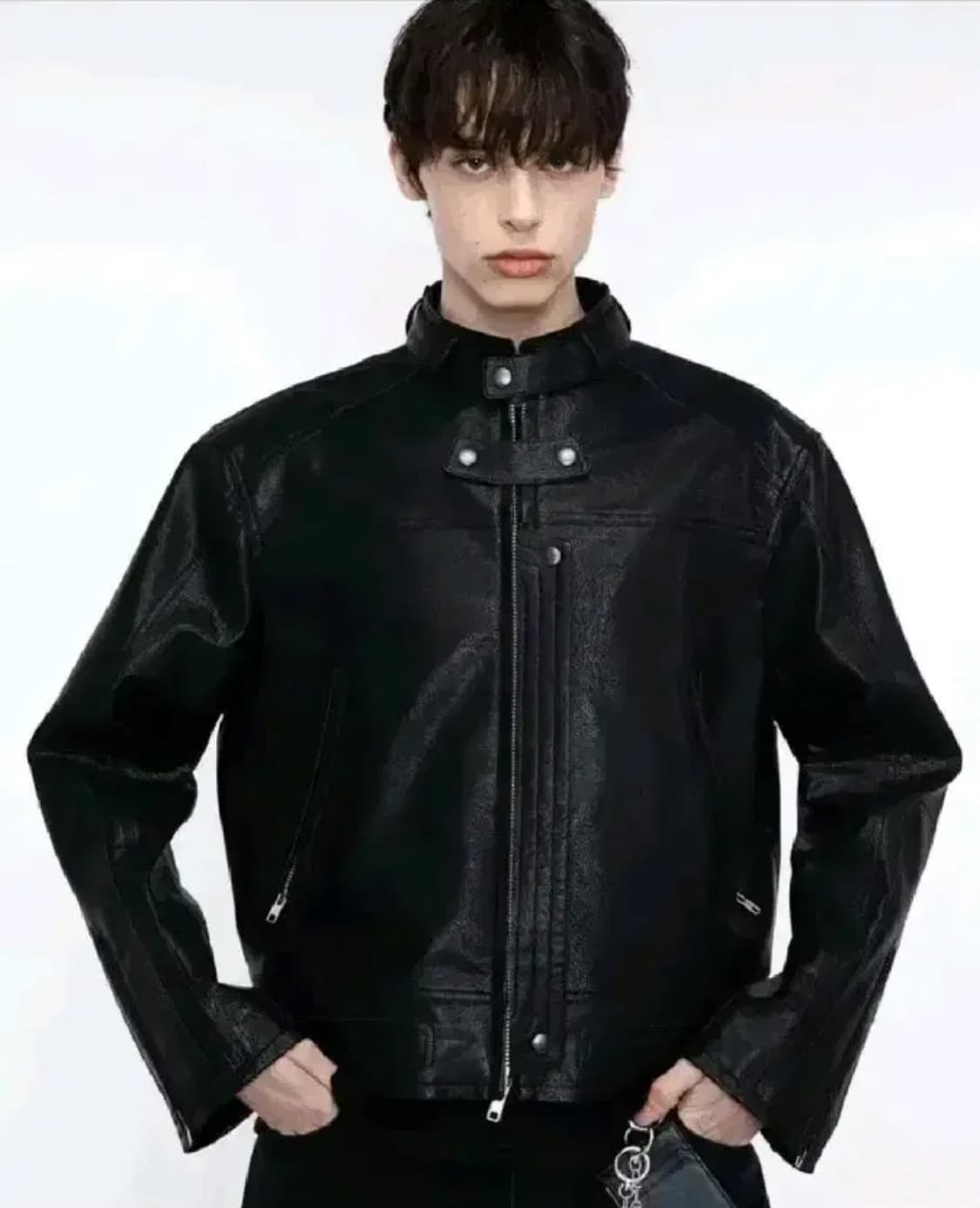 알렌느 레더 바이커 자켓 상품이미지1