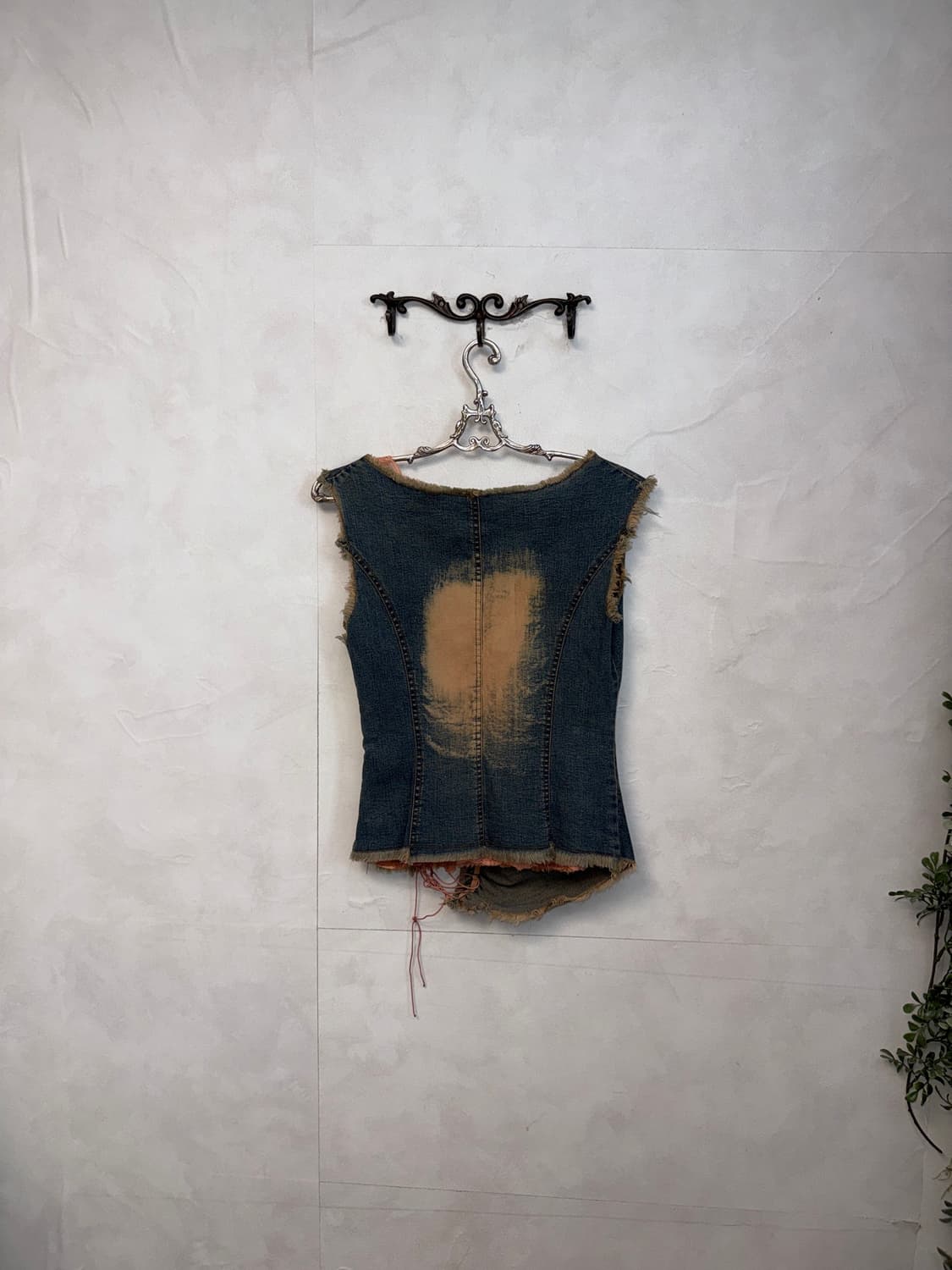 Washing denim shirring laceup sleeveless 상품이미지4