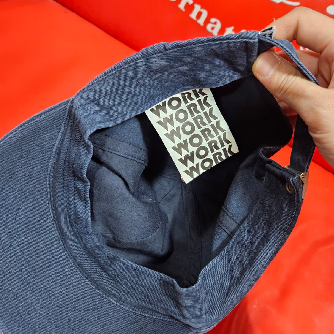 워크워크 레터링 네이비 코튼 볼캡 Free 상품이미지9