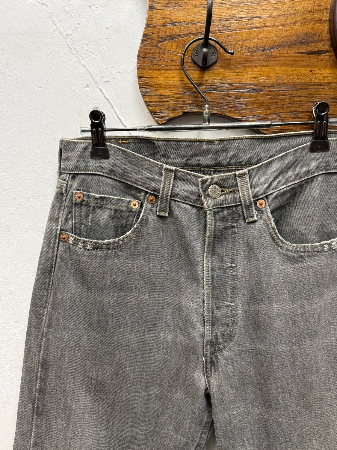 90s USA Levi's 501 Straight Gray Denim P 상품이미지6