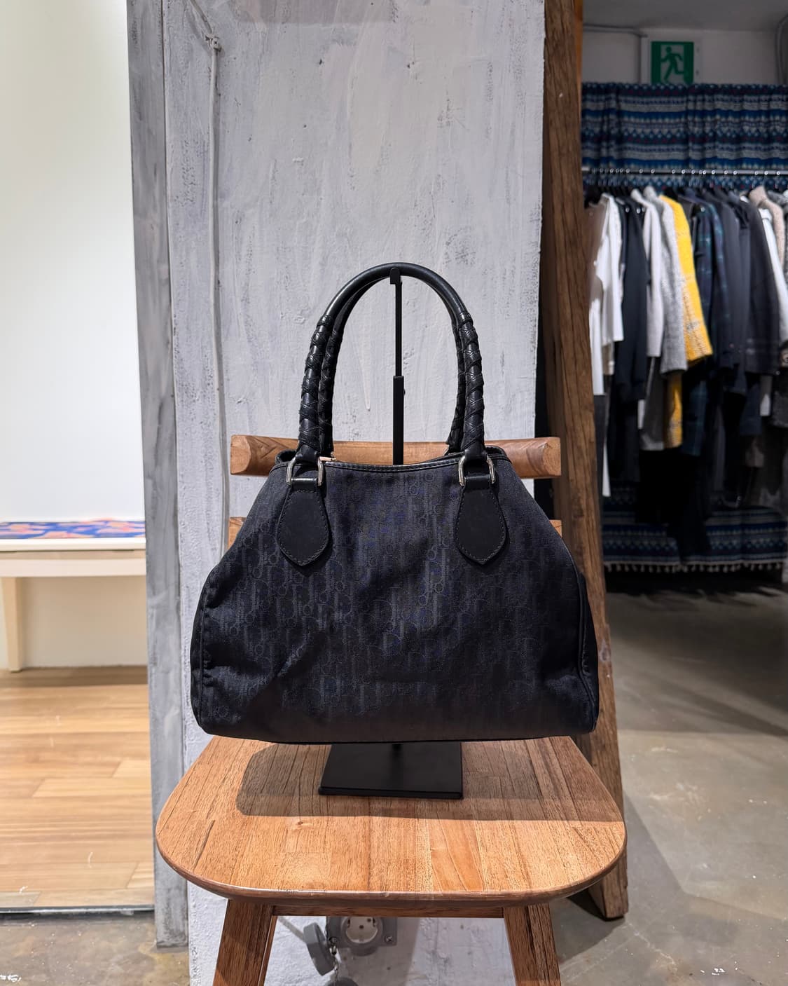 디올 블랙 트로터 패턴 나일론 로맨틱 토트백 상품이미지4