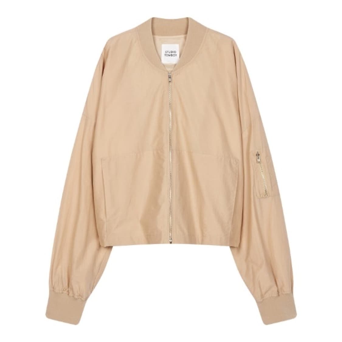 스튜디오 톰보이 베이지 크롭 항공 점퍼 바람막이 자켓 F 상품이미지1