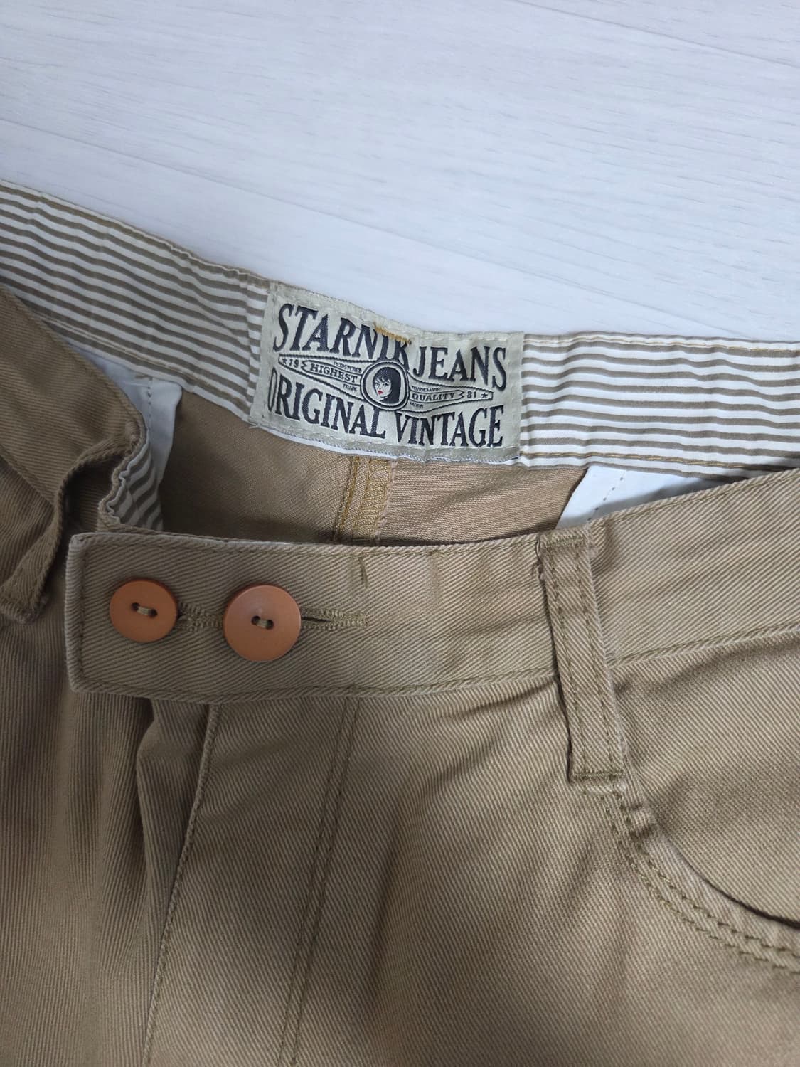 빈티지 베이지 코튼팬츠 상품이미지3