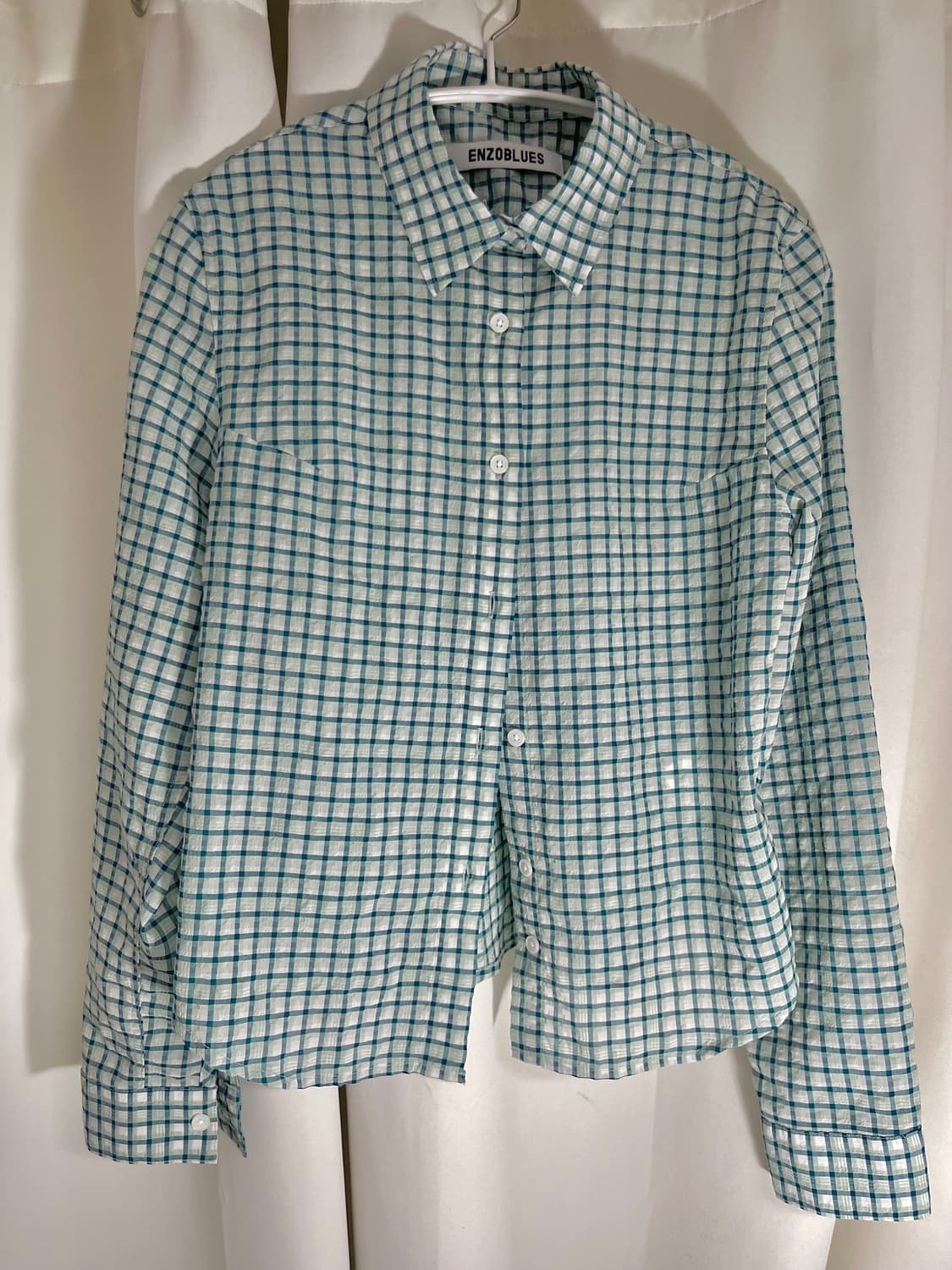 엔조블루스_위티체크셔츠 (그린) 상품이미지3