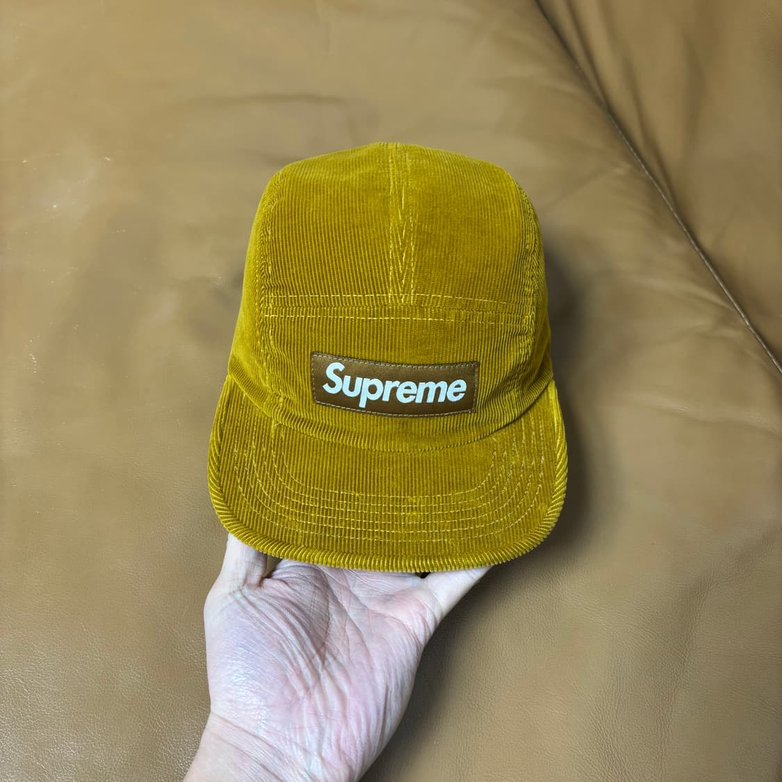 슈프림 캠프캡 모자 박스로고 코듀로이 머스타드 상품이미지2