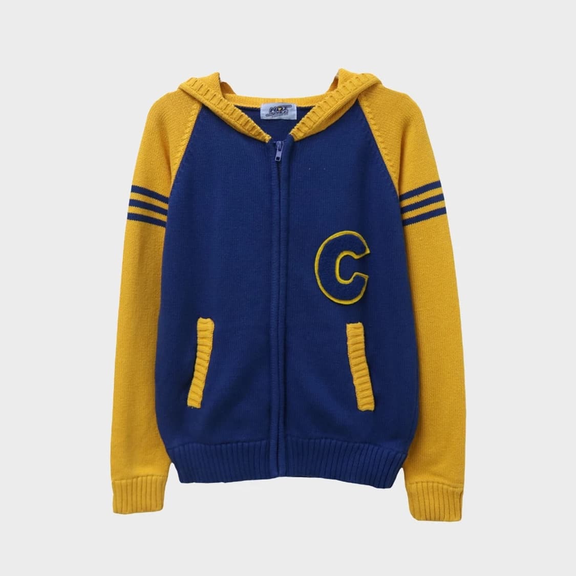 HOT SPACE 배색 니트 후드 집업 62255 상품이미지1