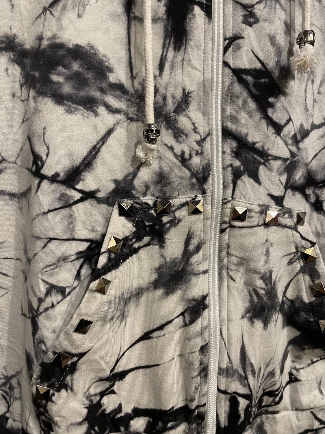 body line 바디라인 스터드 크랙 후드집업 펑크 상품이미지4