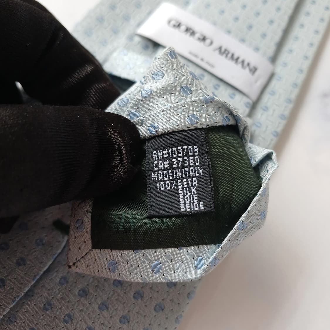 조르지오 아르마니 블루 도트 패턴 넥타이 9.5cm A등급 E1378 상품이미지8