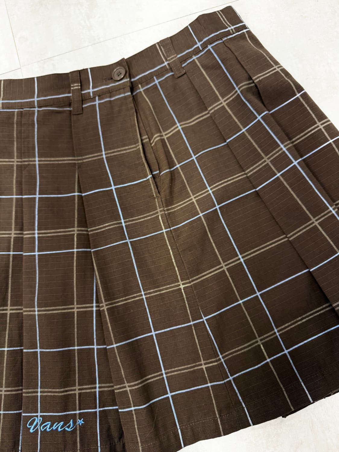 •VANS 브라운 체크 플리츠 스커트 M (Made in Japan) 상품이미지2