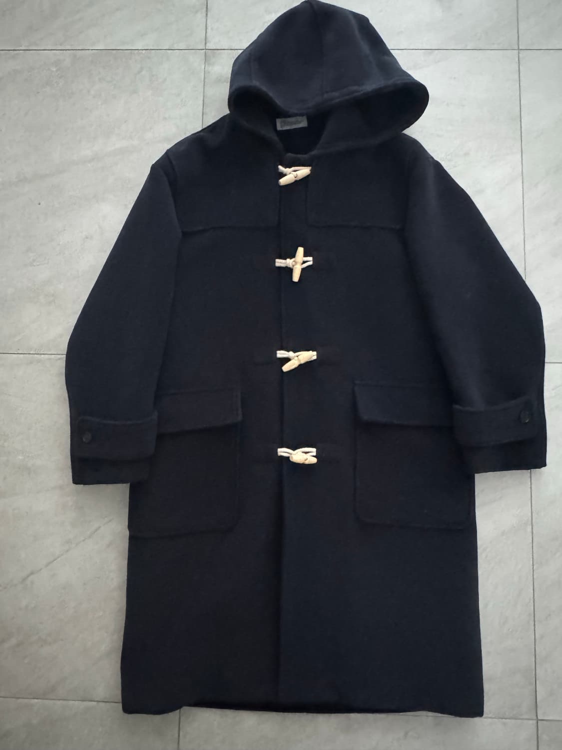 파르티멘토 오버사이즈 더플 롱 코트 네이비 상품이미지2