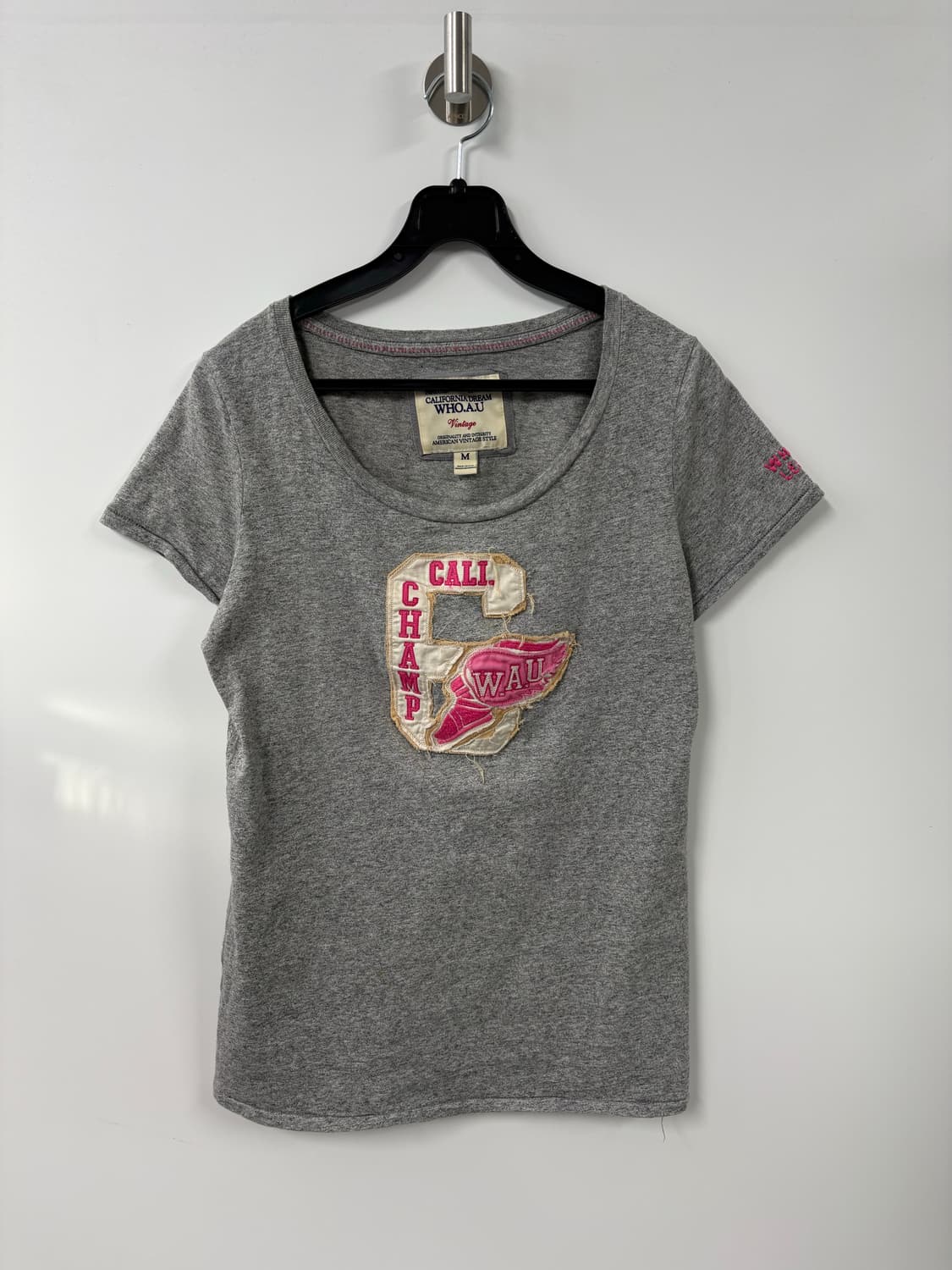 후아유 y2k 그레이 반팔 티셔츠 상품이미지2