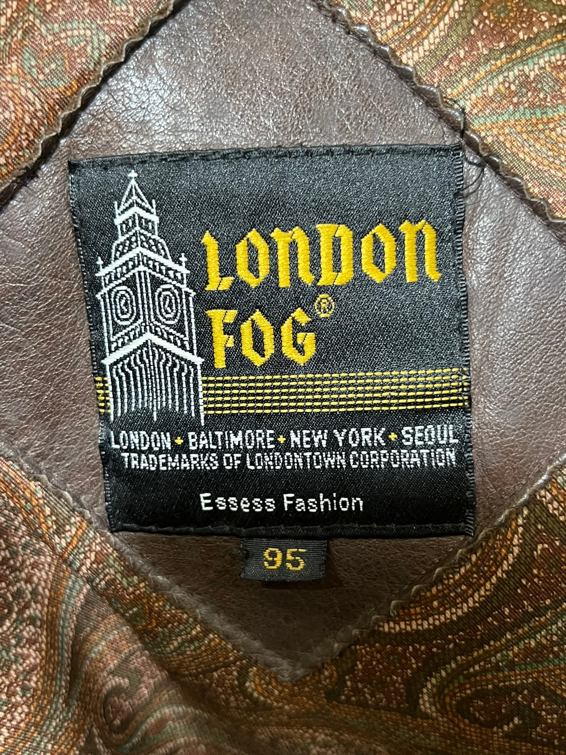 90s [95] 런던포그 소가죽 빈티지 블루종 가죽자켓 상품이미지7