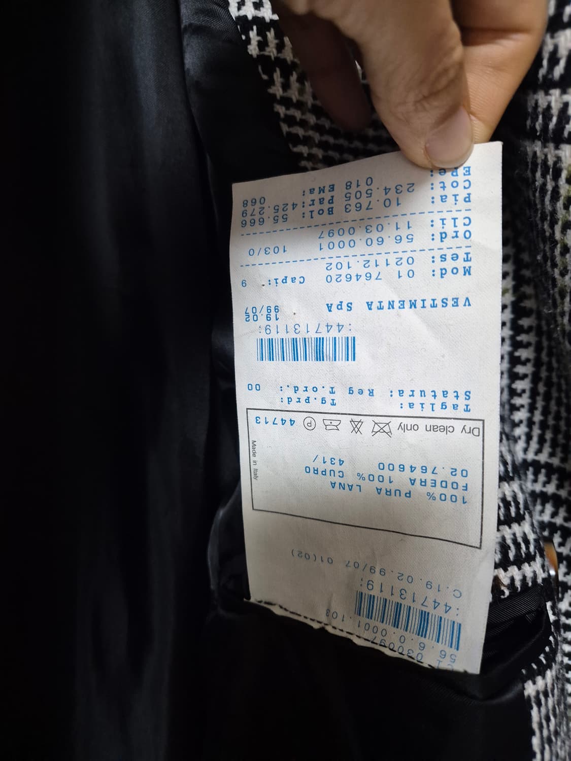 에르메네질도제냐 체크 울자켓 울하프코트 95 남성 상품이미지8