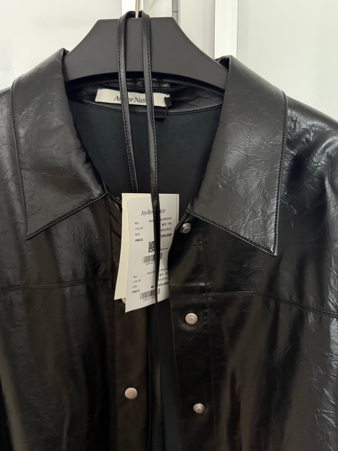 아틀리에나인 레더 셔츠 LEATHER BELTED SNAP BUTTON 상품이미지7