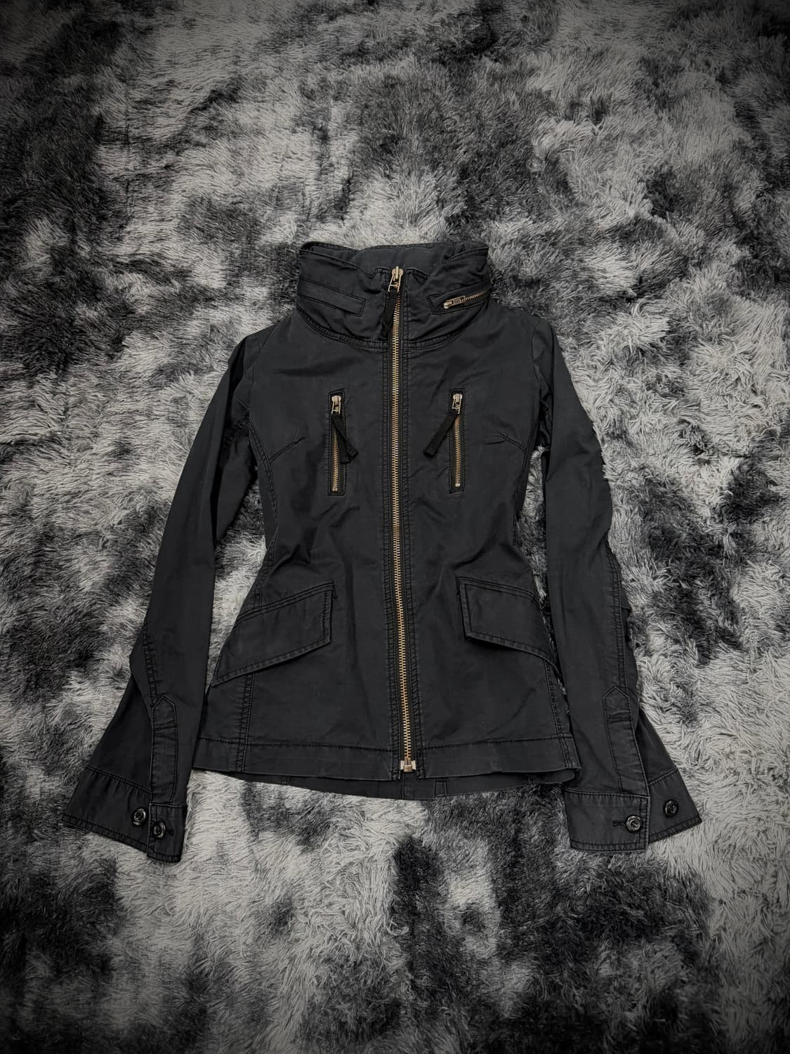 Moussy 지퍼 디테일 보노넥 자켓 상품이미지1