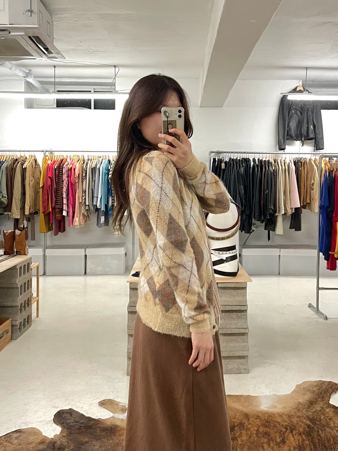 agyle mohair cardigan 로우 게이지 아가일 모헤어 가디건 상품이미지2