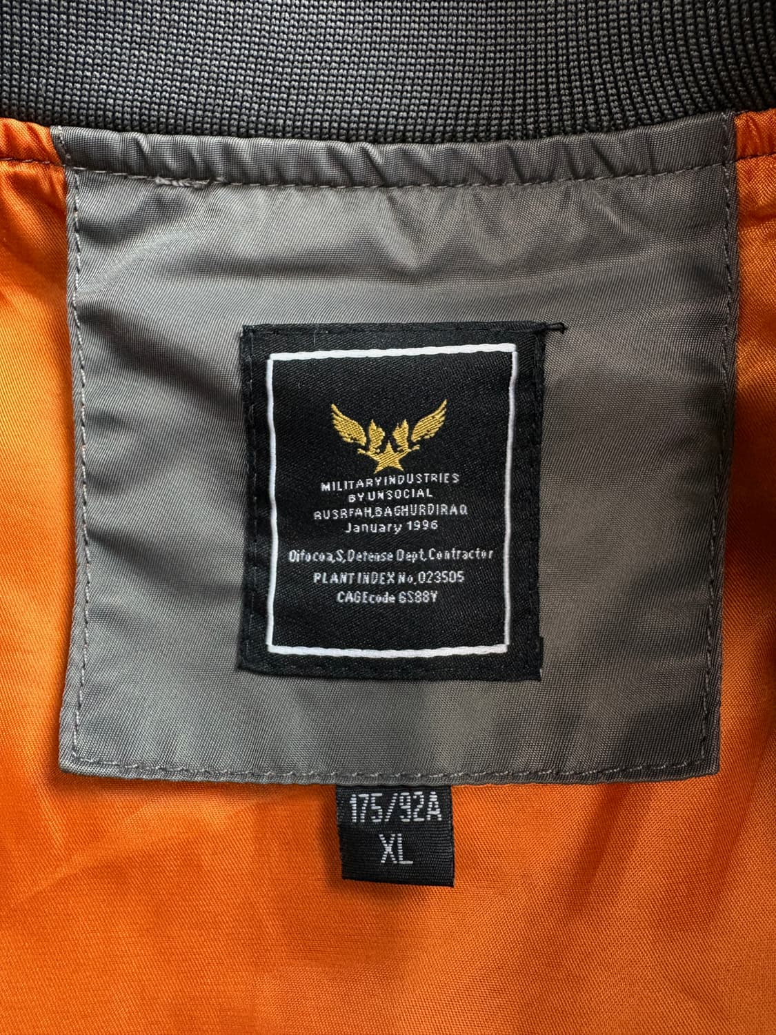 Unsocial 밀리터리 MA-1 빅자수 플라이트 점퍼 3782 상품이미지4