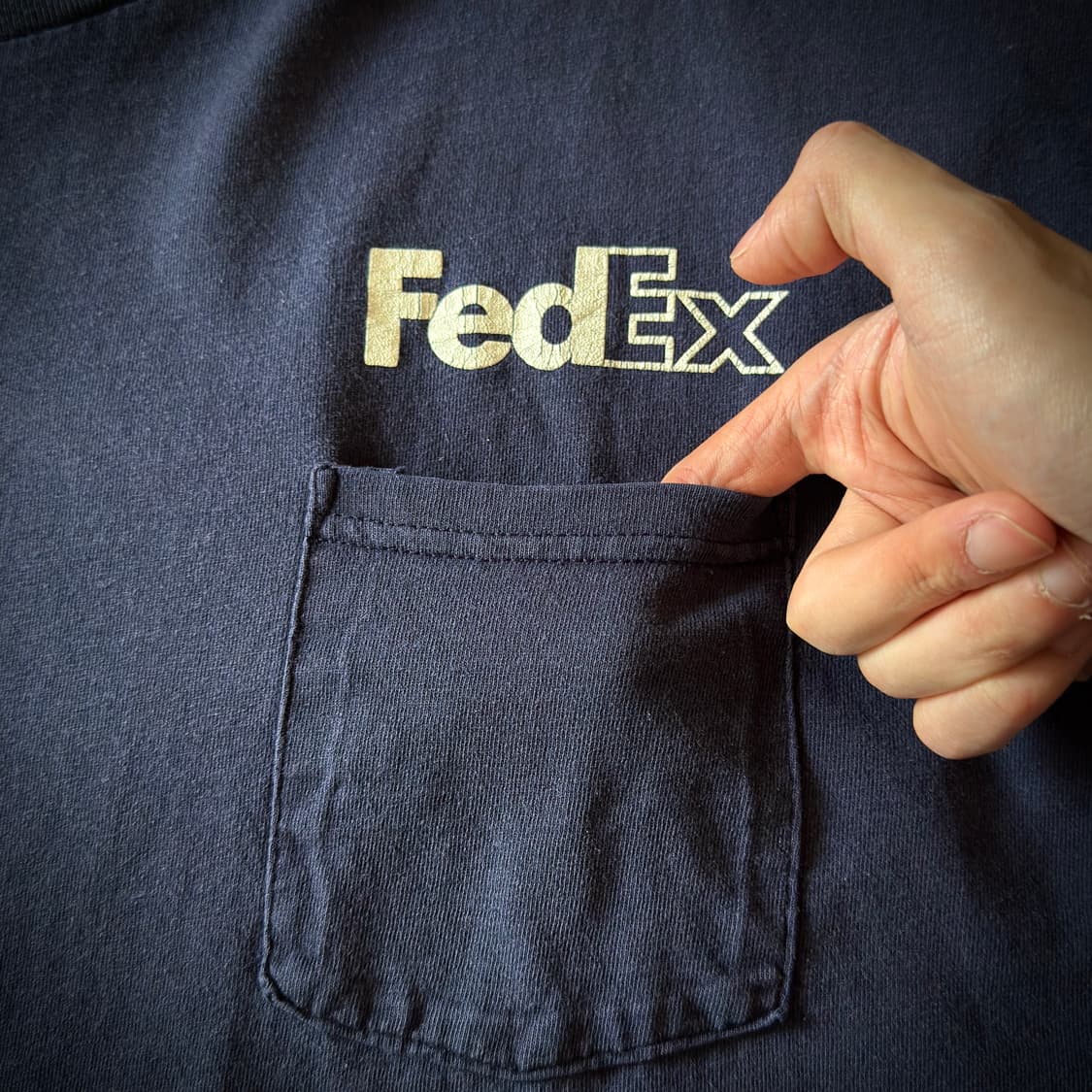 90s USA FedEx Faded Stan Herman 포켓 티셔츠 상품이미지5