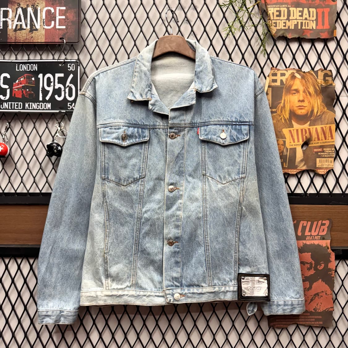 00s 리바이스 데님 트러커 자켓 전면 실버탭 디테일 연청 상품이미지1