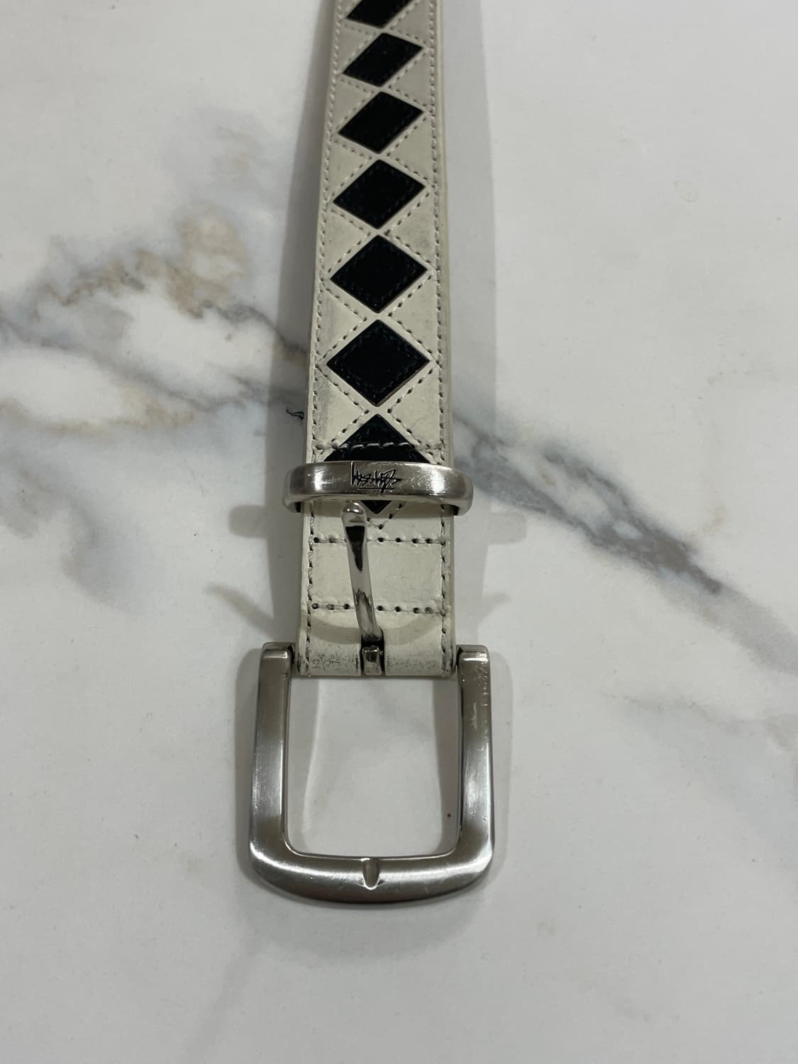 스투시 아가일 벨트 화이트 s/m 상품이미지3