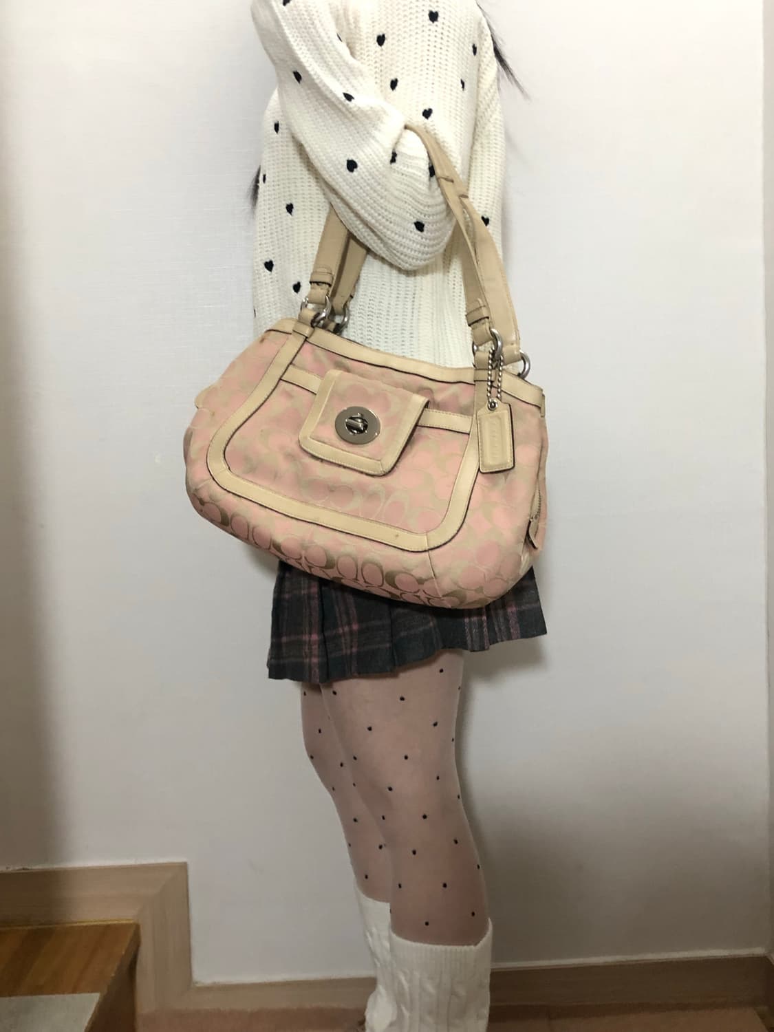 빈티지 코치 핑크 토트백 상품이미지7