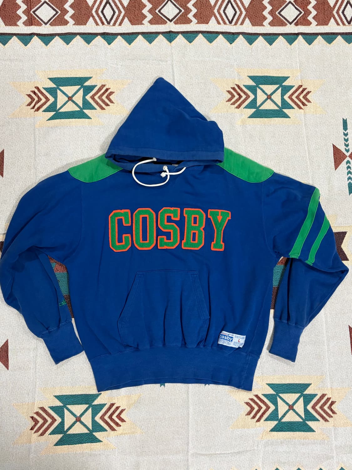 90s 러셀 x 개리 코스비 네온 패치워크 후드 상품이미지1