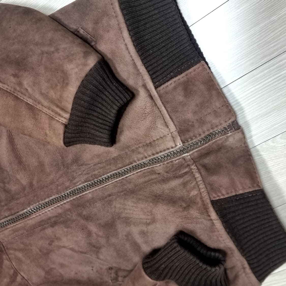 80s commandr스웨이드브라운 b-6 무스탕 가죽 자켓(100) 상품이미지5