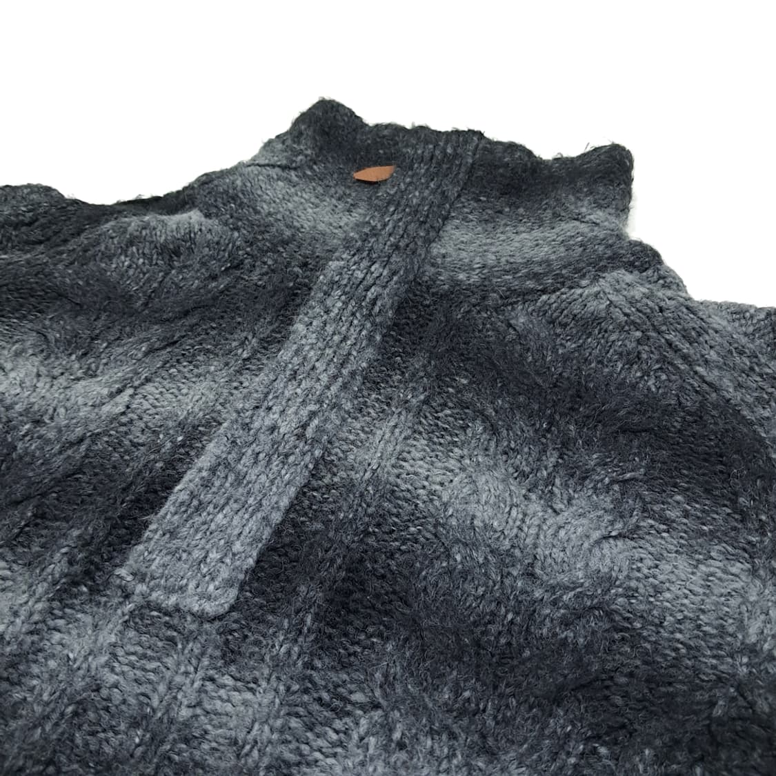 CL018 타미힐피거데님 아크릴울 옴브레케이블 그레이 쿼터집업 상품이미지4