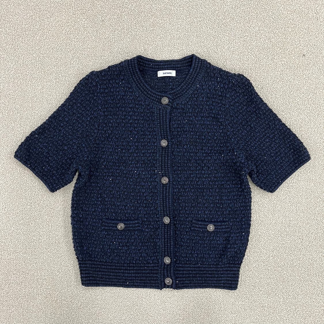 66 쉬스미스 라운드넥 반팔 가디건 0219M 상품이미지1