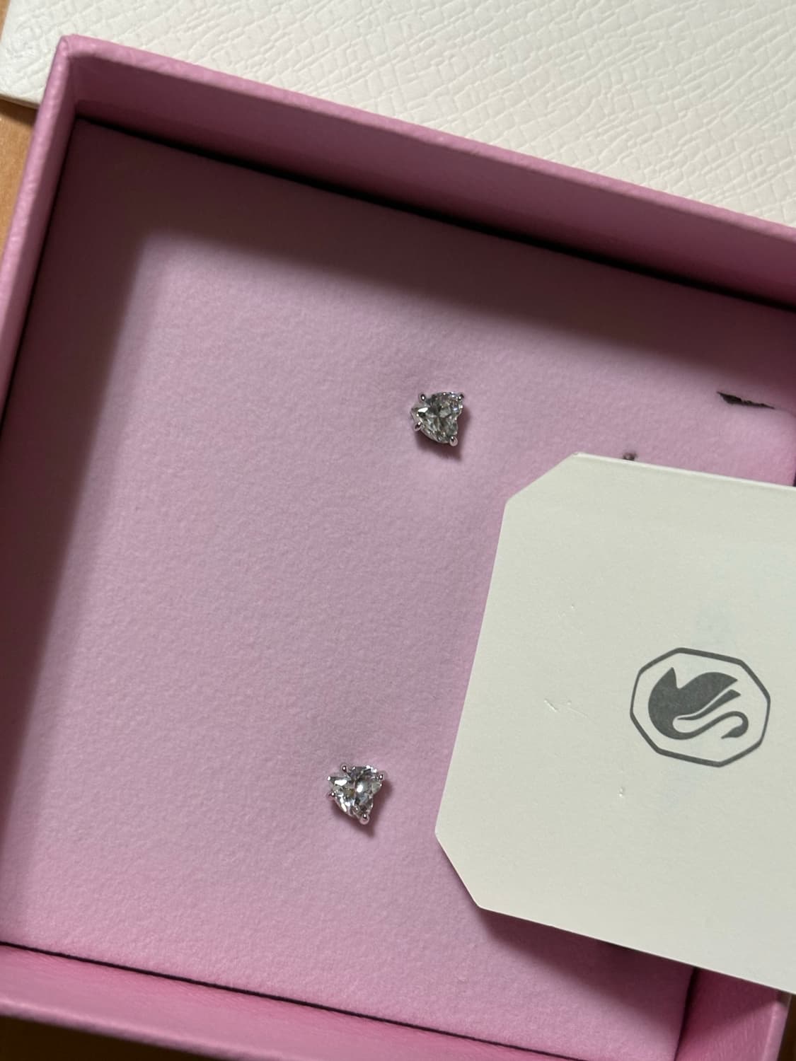 (새제품) 스와로브스키 하트 로듐 귀걸이 상품이미지2