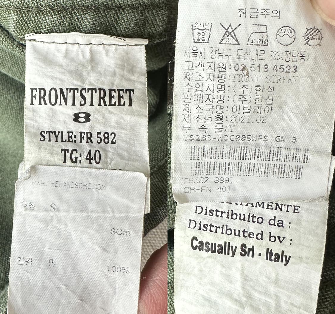 프론트 스트리트 8 플라워 밀리터리 셔츠 100 made in Italy 상품이미지8