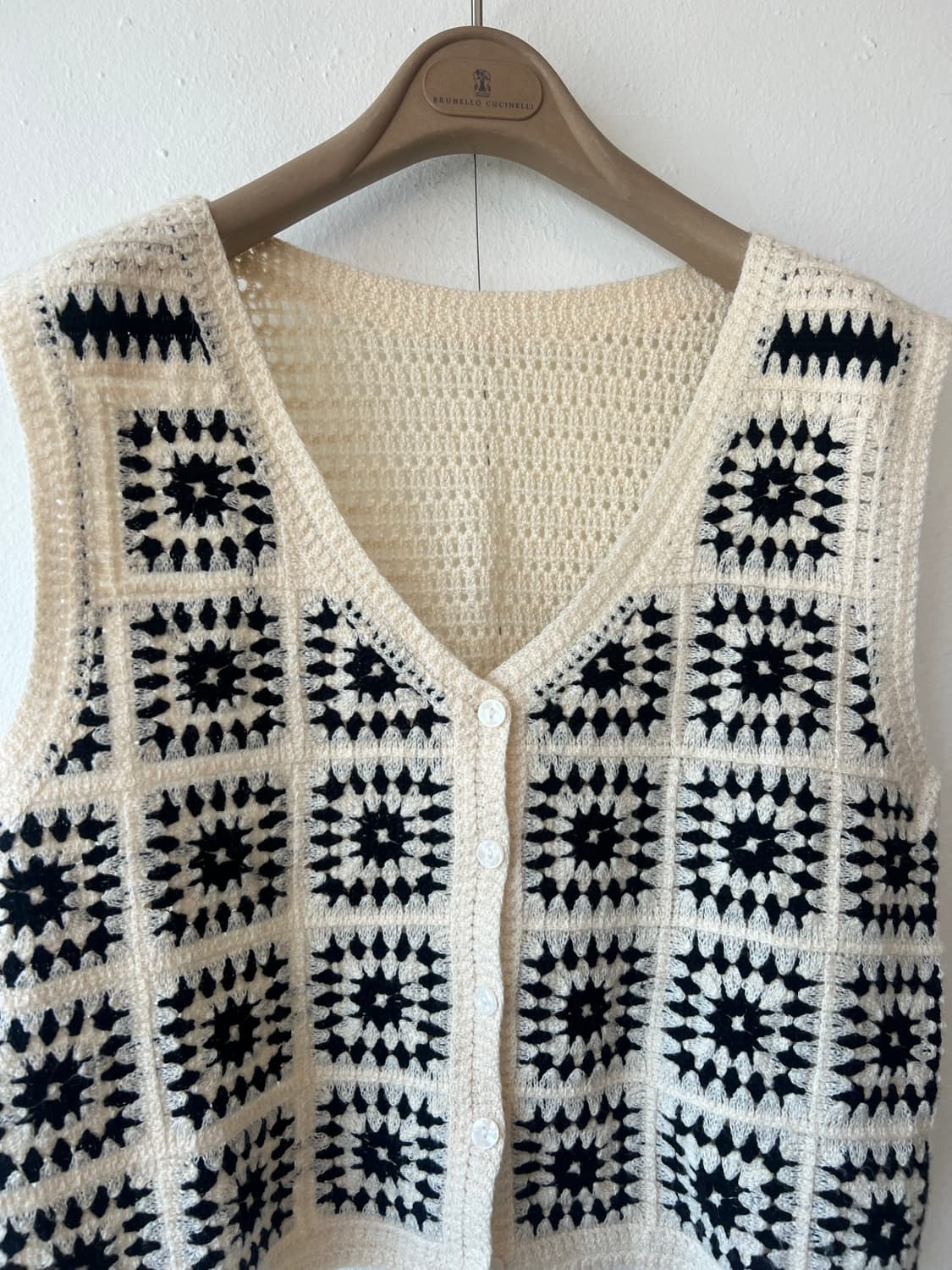 일본수입 여성 모티브크로셰 니트조끼 레이어드조끼 상품이미지1