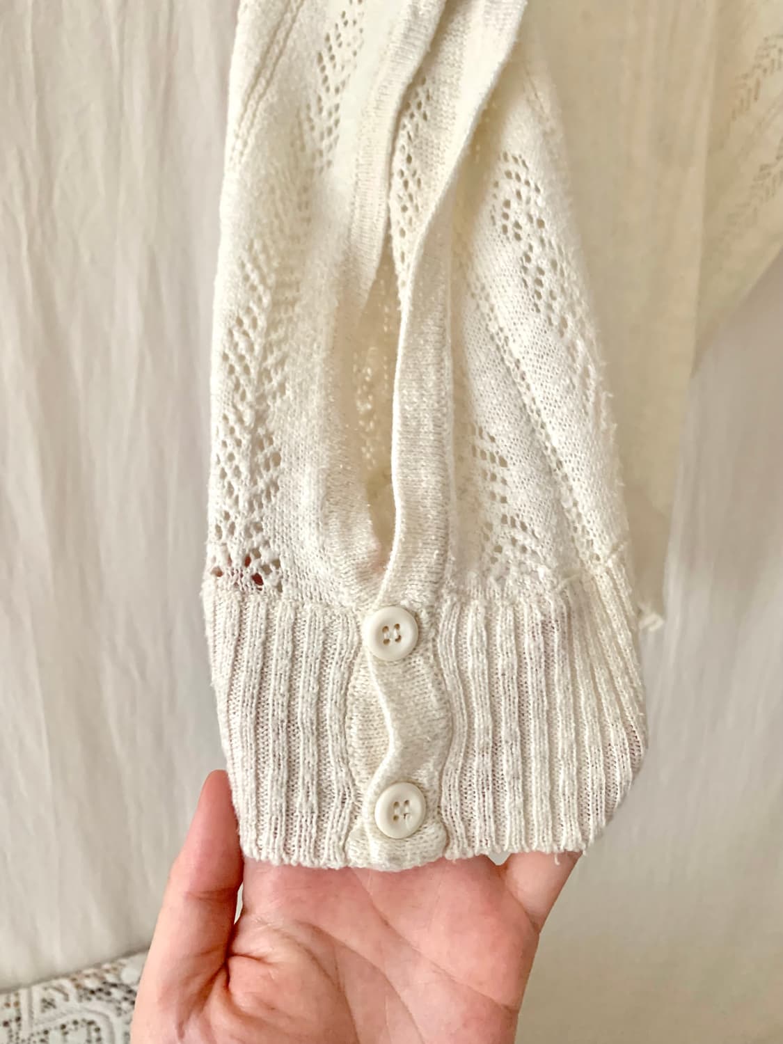 아이보리 펀칭 레이어드 니트 상품이미지2