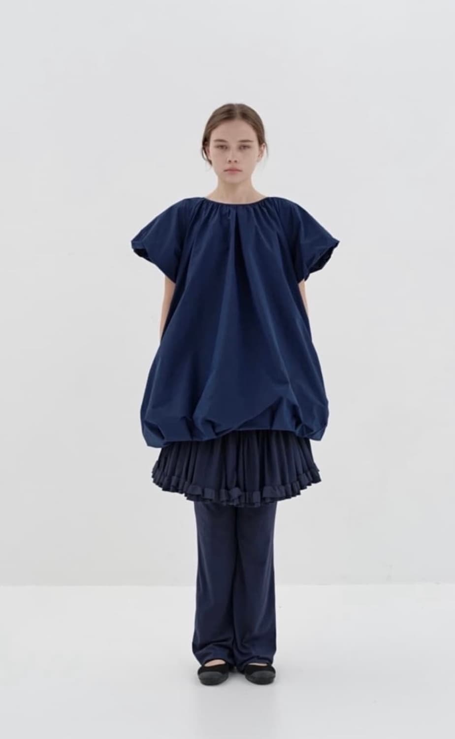 Cosmoss cotton ballerina skirt (navy) 상품이미지2