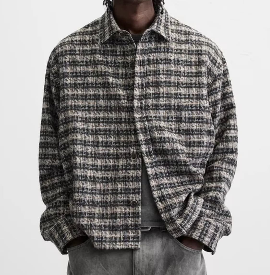 자라 소프트 텍스처 오버 셔츠 블랙 상품이미지3