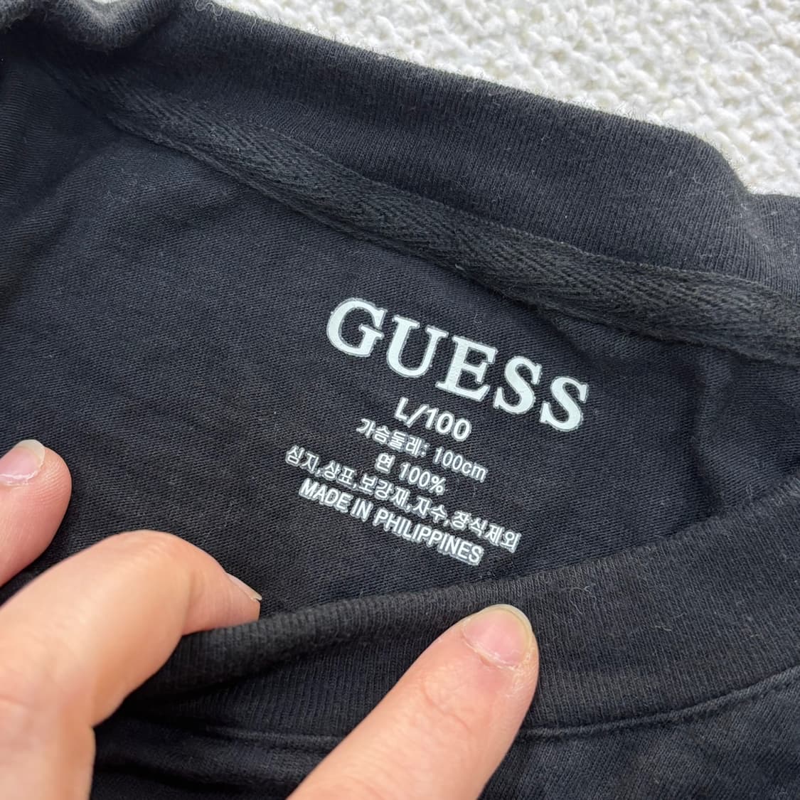 L 게스 미니 삼각 로고 반팔 티셔츠 0313E 상품이미지3