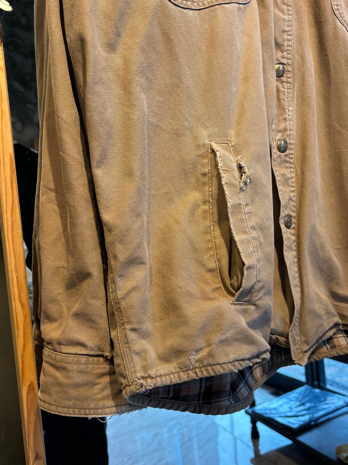 칼하트 브라운 워크웨어 셔츠 자켓 XL 상품이미지3