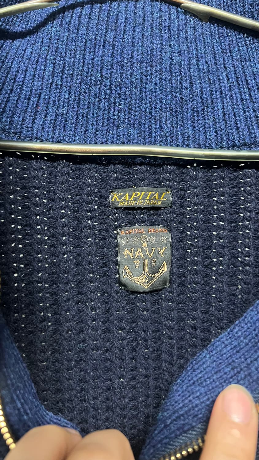 캐피탈 (KAPITAL) - 7G Wool Knit Half-Zip Sw 상품이미지2