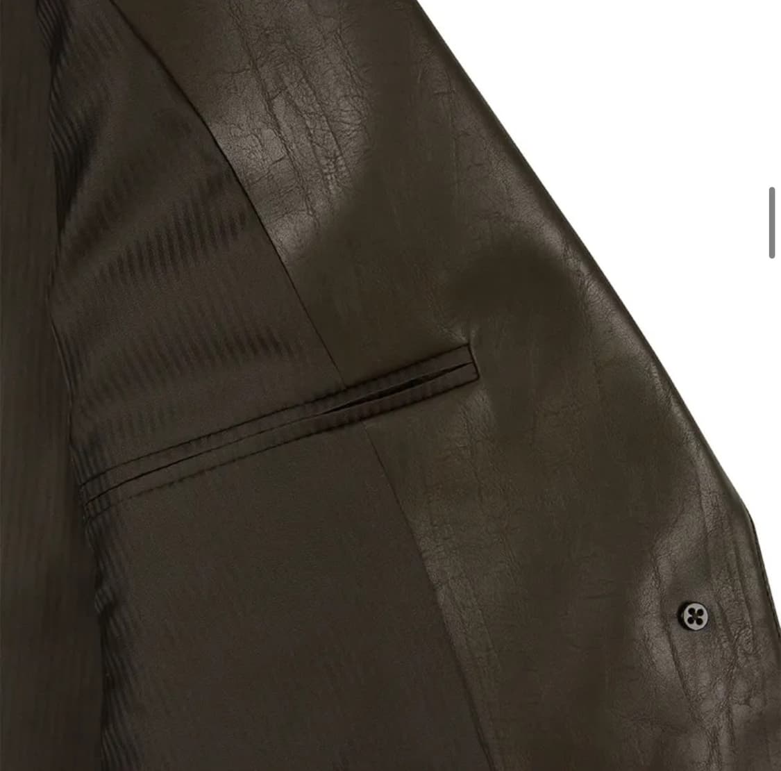 드로우핏 레더 오버핏 싱글 블레이저 브라운 상품이미지3