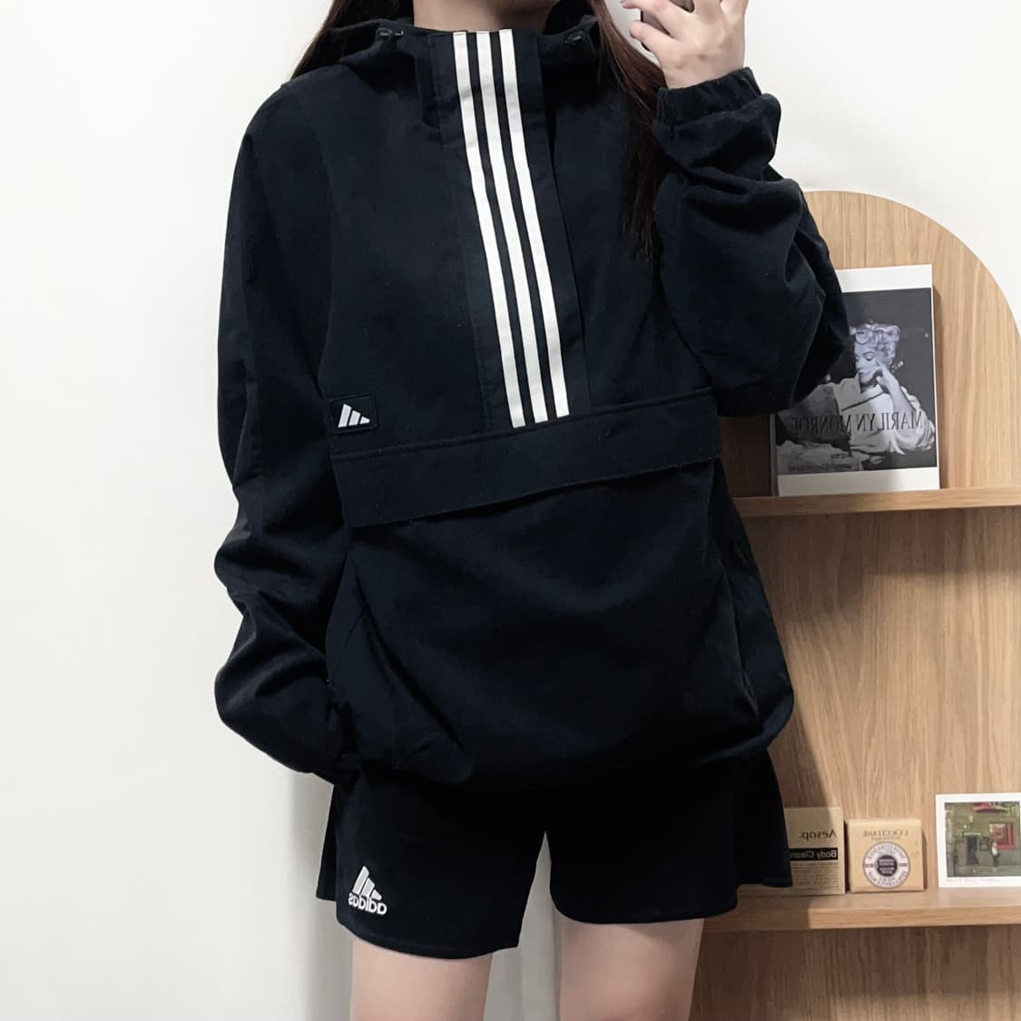 [정품] 아디다스 블랙 코듀로이 캥거루주머니 아노락 [ XL ] 상품이미지2