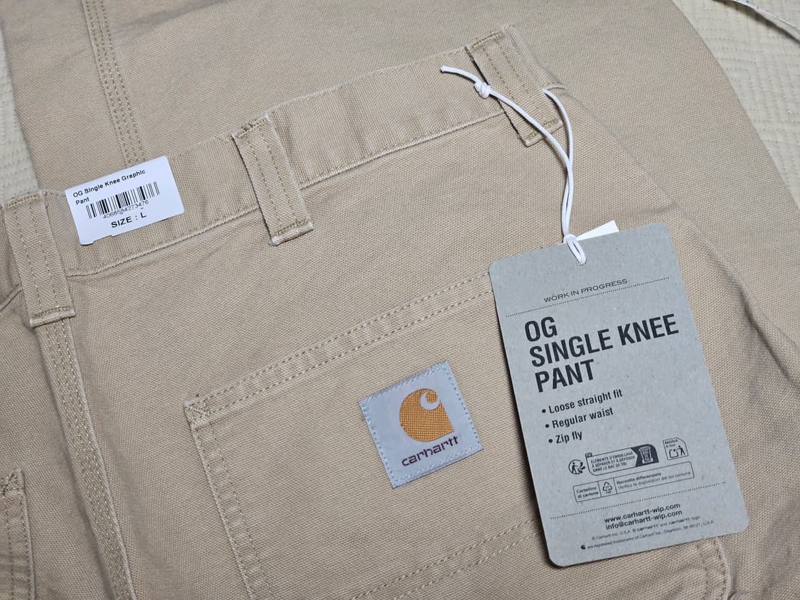칼하트 WIP OG 싱글 니 그래픽 팬츠 해비스톤워시(L/새상품) 상품이미지8