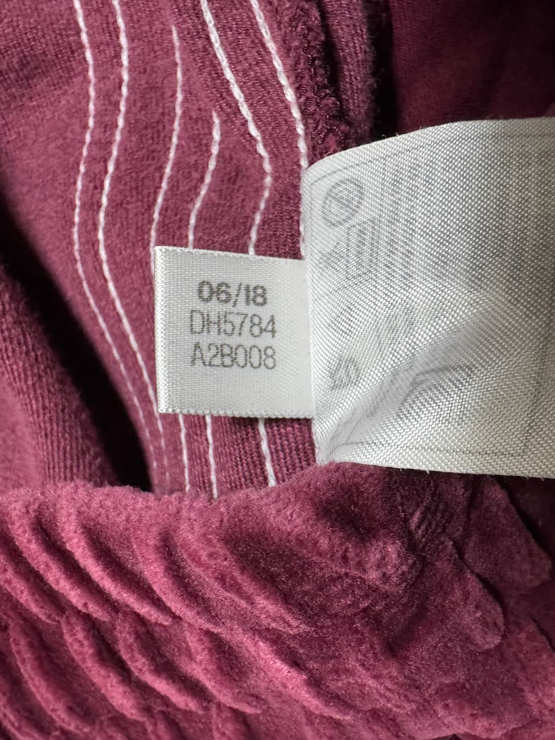 아디다스 벨벳 트레이닝 바지 M 버건디 상품이미지5