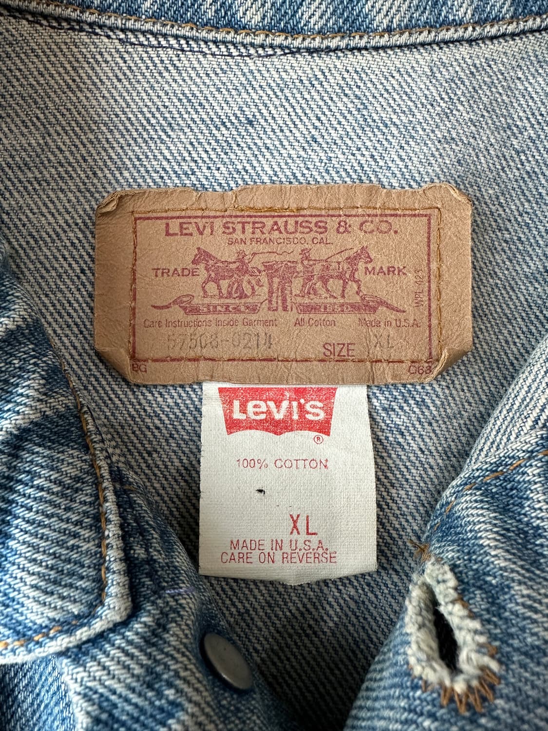 리바이스 80s 데님 트러커 자켓 타입3 XL made in USA 상품이미지4