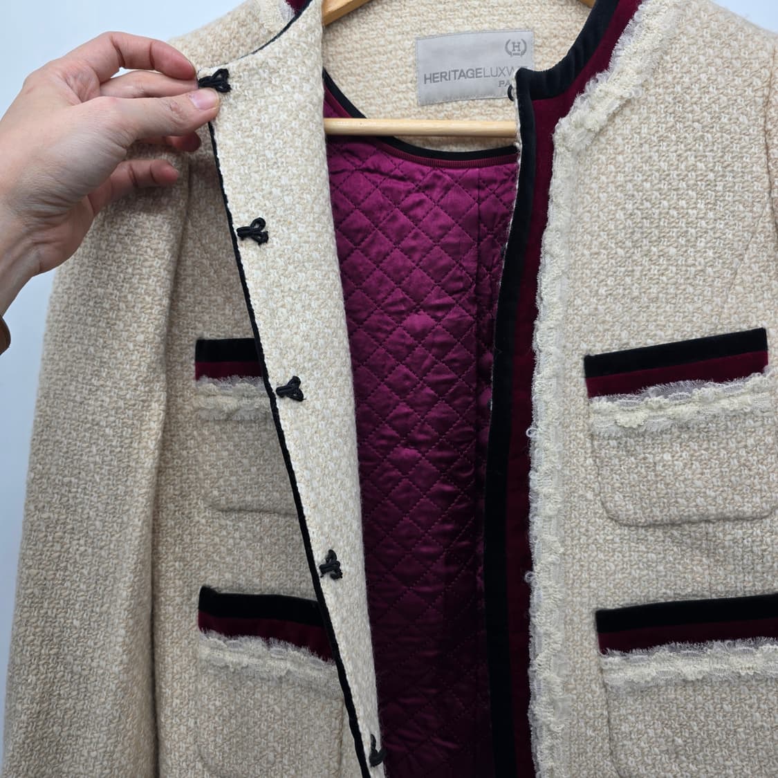 HERITAGELUX PARIS 트위드 자켓 아이보리 [D40398] 상품이미지6