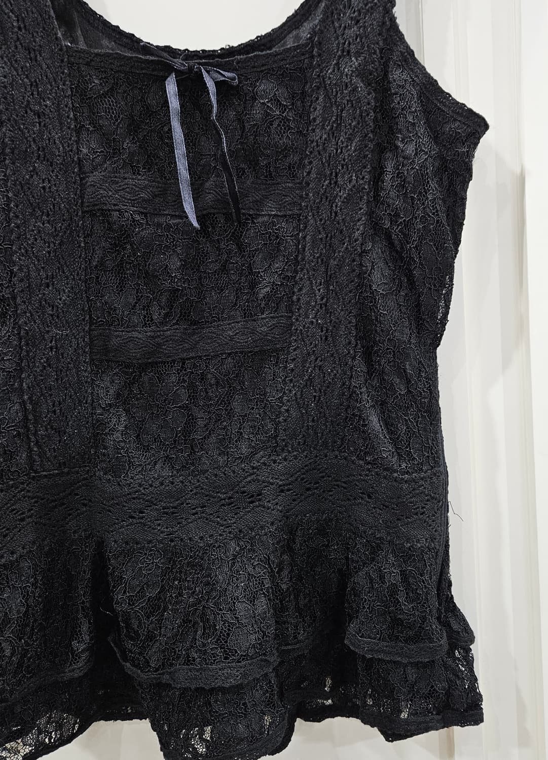 블랙 레이스 민소매 블라우스 상품이미지3