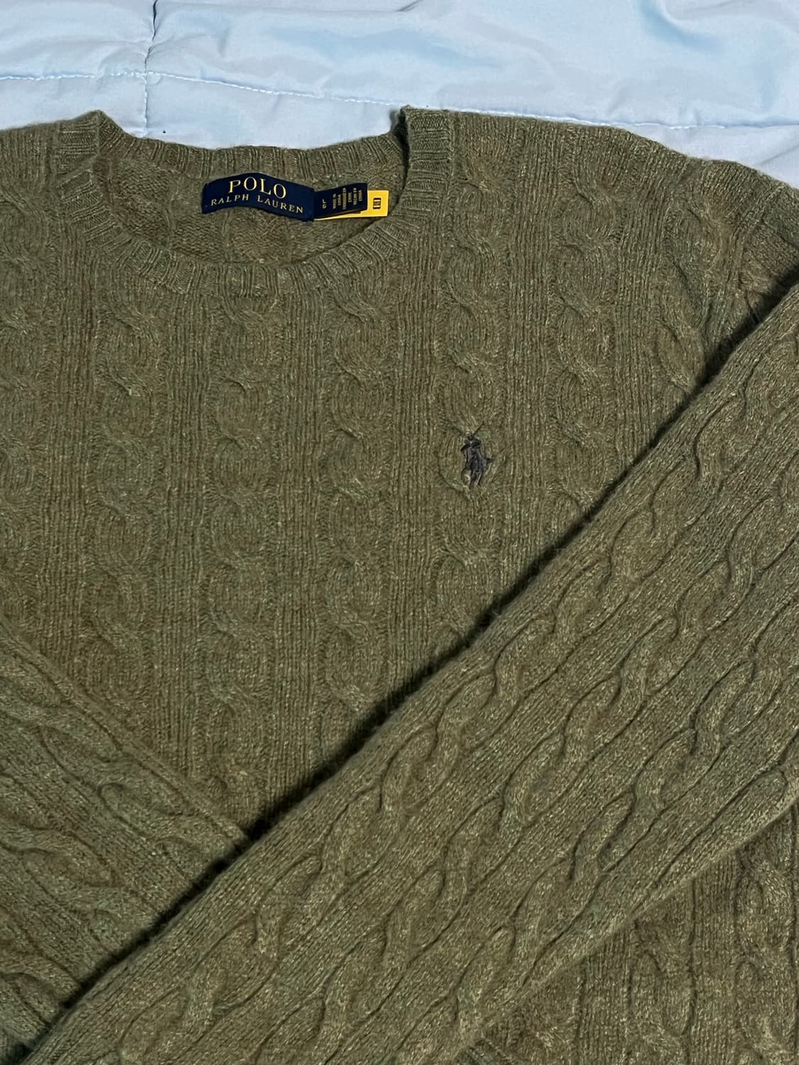 폴로 울 캐시미어 꽈배기 qr l 사이즈 니트 팔아요! 상품이미지2